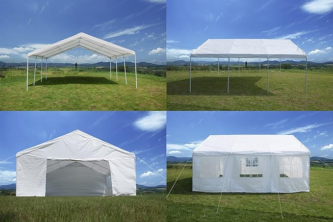 White 20x20 event tent set up for an outdoor party